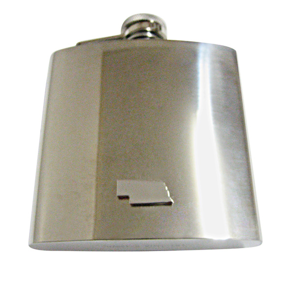 Nebraska State Map Shape 6oz Flask - Picture 1 of 1